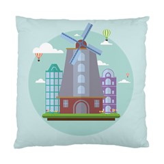 Amsterdam-landmark-landscape Standard Cushion Case (one Side) by Sudhe