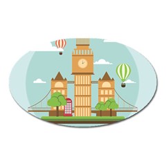 London-watch-landmark-england Oval Magnet by Sudhe