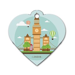 London-watch-landmark-england Dog Tag Heart (one Side) by Sudhe