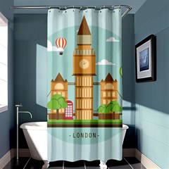 London-watch-landmark-england Shower Curtain 36  X 72  (stall)  by Sudhe