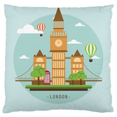 London-watch-landmark-england Large Cushion Case (one Side) by Sudhe