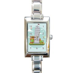 Roma-landmark-landscape-italy-rome Rectangle Italian Charm Watch by Sudhe