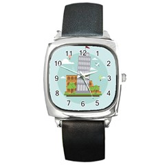 Roma-landmark-landscape-italy-rome Square Metal Watch by Sudhe