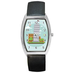 Roma-landmark-landscape-italy-rome Barrel Style Metal Watch by Sudhe