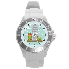 Roma-landmark-landscape-italy-rome Round Plastic Sport Watch (l) by Sudhe