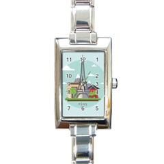 Paris-france-french-europe-travel Rectangle Italian Charm Watch by Sudhe