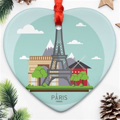 Paris-france-french-europe-travel Ornament (heart) by Sudhe