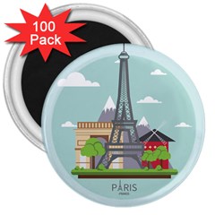 Paris-france-french-europe-travel 3  Magnets (100 Pack) by Sudhe