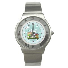 Paris-france-french-europe-travel Stainless Steel Watch by Sudhe