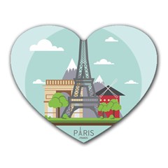 Paris-france-french-europe-travel Heart Mousepads by Sudhe