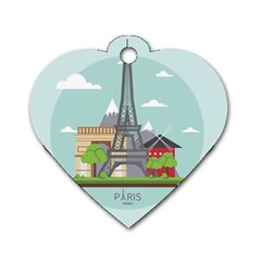 Paris-france-french-europe-travel Dog Tag Heart (two Sides) by Sudhe