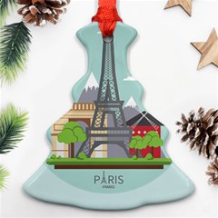 Paris-france-french-europe-travel Christmas Tree Ornament (two Sides) by Sudhe