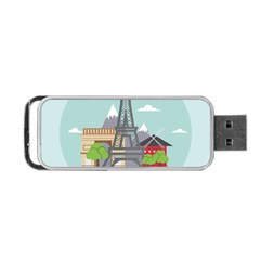 Paris-france-french-europe-travel Portable Usb Flash (one Side) by Sudhe