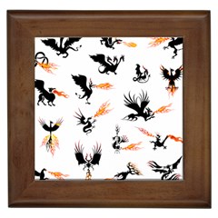 Dragon-phoenix-fire-bird-ancient Framed Tile by Sudhe