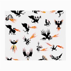 Dragon-phoenix-fire-bird-ancient Small Glasses Cloth (2 Sides) by Sudhe