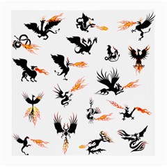 Dragon-phoenix-fire-bird-ancient Medium Glasses Cloth by Sudhe