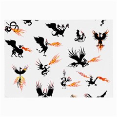 Dragon-phoenix-fire-bird-ancient Large Glasses Cloth by Sudhe