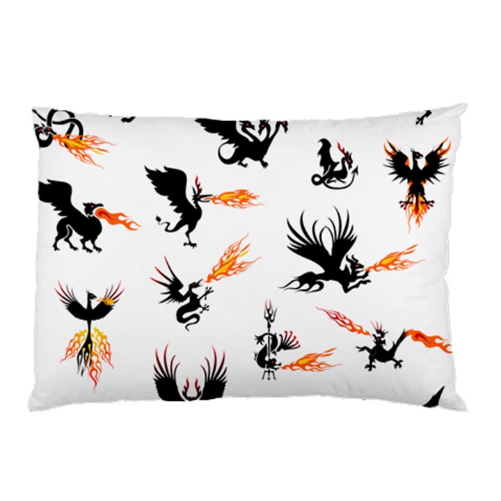 Dragon-phoenix-fire-bird-ancient Pillow Case