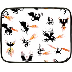 Dragon-phoenix-fire-bird-ancient Double Sided Fleece Blanket (mini)  by Sudhe