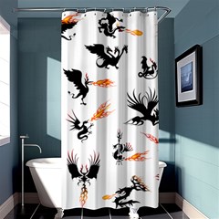 Dragon-phoenix-fire-bird-ancient Shower Curtain 36  X 72  (stall)  by Sudhe