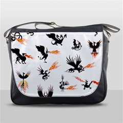 Dragon-phoenix-fire-bird-ancient Messenger Bag by Sudhe