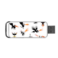 Dragon-phoenix-fire-bird-ancient Portable Usb Flash (one Side) by Sudhe