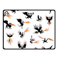 Dragon-phoenix-fire-bird-ancient Double Sided Fleece Blanket (small)  by Sudhe