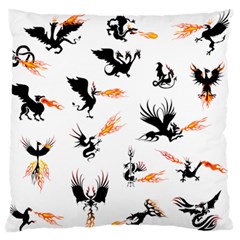 Dragon-phoenix-fire-bird-ancient Standard Flano Cushion Case (two Sides) by Sudhe