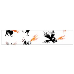 Dragon-phoenix-fire-bird-ancient Small Flano Scarf by Sudhe