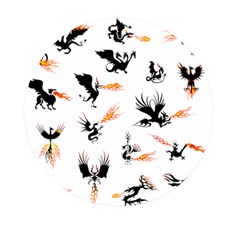 Dragon-phoenix-fire-bird-ancient Mini Round Pill Box (pack Of 3) by Sudhe