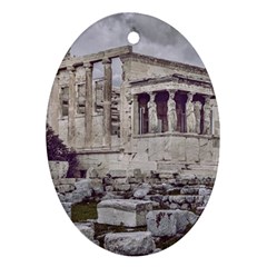 Erechtheum Temple, Athens, Greece Ornament (oval) by dflcprintsclothing