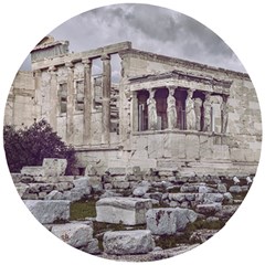 Erechtheum Temple, Athens, Greece Wooden Puzzle Round by dflcprintsclothing