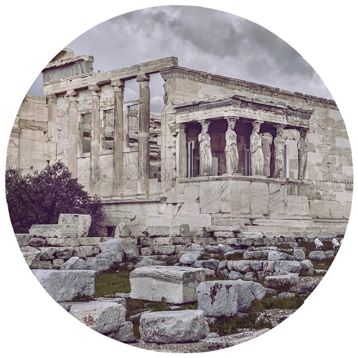 Erechtheum Temple, Athens, Greece Wooden Puzzle Round