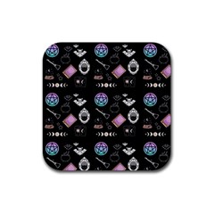 Pastel Goth Witch Rubber Coaster (square)  by NerdySparkleGoth