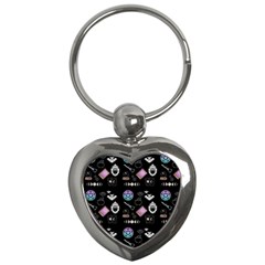 Pastel Goth Witch Key Chain (heart) by NerdySparkleGoth