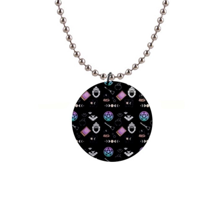 Pastel Goth Witch 1  Button Necklace