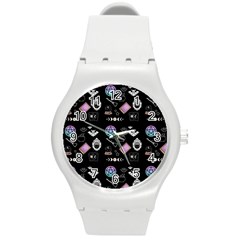 Pastel Goth Witch Round Plastic Sport Watch (m) by NerdySparkleGoth