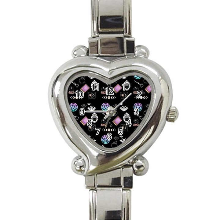 Pastel Goth Witch Heart Italian Charm Watch