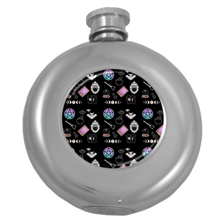 Pastel Goth Witch Round Hip Flask (5 oz)