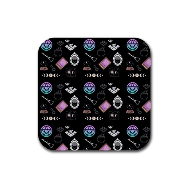 Pastel Goth Witch Rubber Square Coaster (4 pack) 