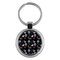 Pastel Goth Witch Key Chain (round) by NerdySparkleGoth