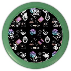 Pastel Goth Witch Color Wall Clock by NerdySparkleGoth