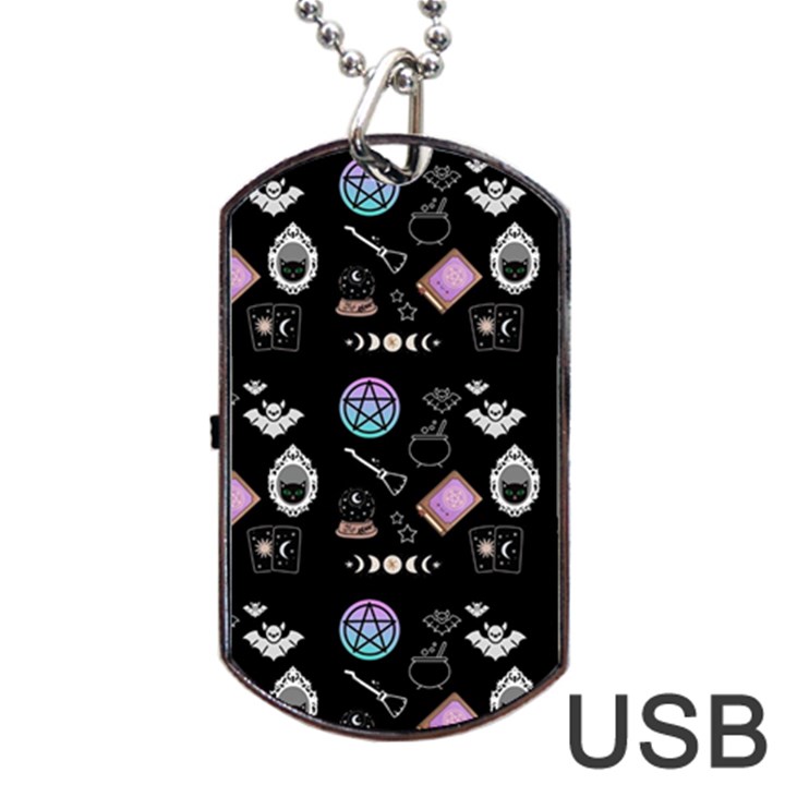 Pastel Goth Witch Dog Tag USB Flash (One Side)