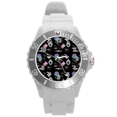 Pastel Goth Witch Round Plastic Sport Watch (l)