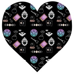 Pastel Goth Witch Wooden Puzzle Heart by NerdySparkleGoth