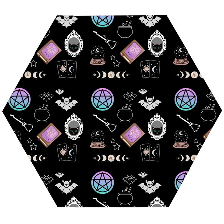 Pastel Goth Witch Wooden Puzzle Hexagon