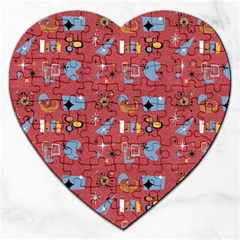 50s Red Jigsaw Puzzle (heart) by NerdySparkleGoth