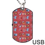 50s Red Dog Tag USB Flash (Two Sides) Front