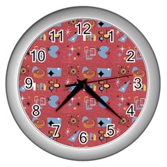 50s Red Wall Clock (silver) by NerdySparkleGoth