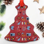 50s Red Christmas Tree Ornament (Two Sides) Front